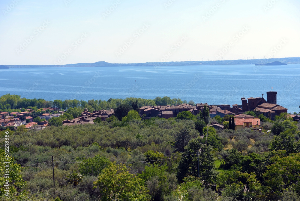 landscape of the lake of Bolsena Viterbo Italy