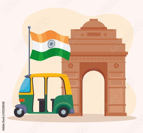 india flag and gate