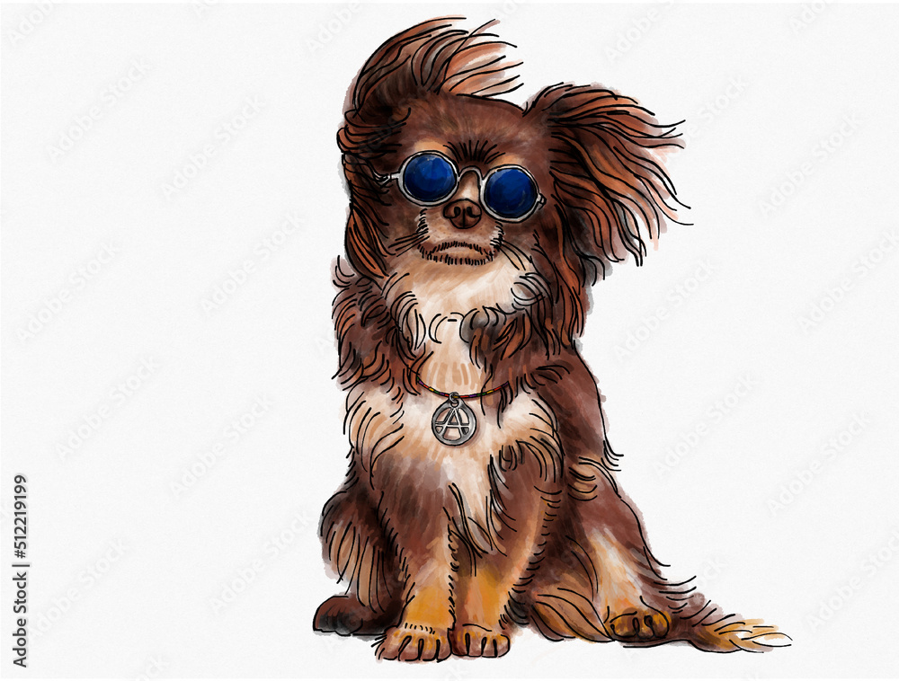 Hippie pies w okularach. - obrazy, fototapety, plakaty 