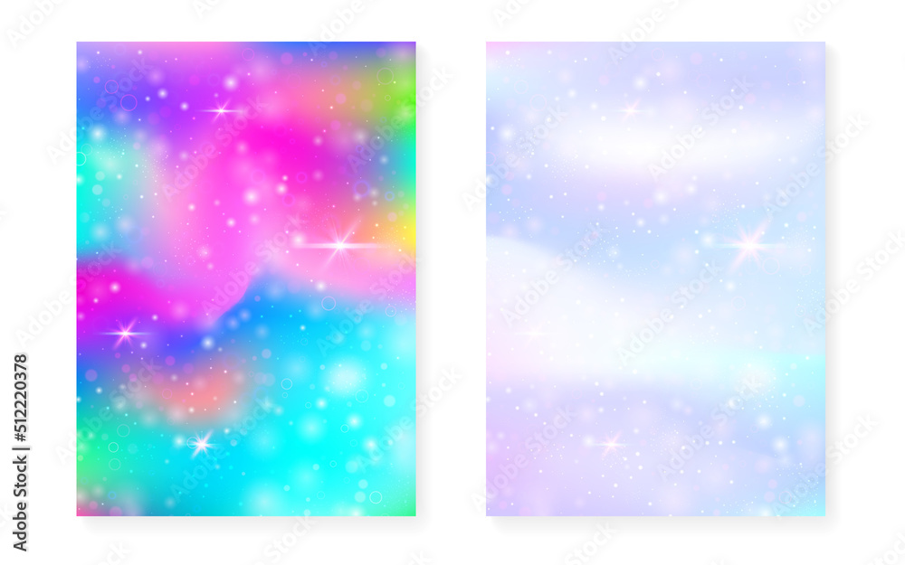 Princess background with kawaii rainbow gradient. Magic unicorn Princess background with kawaii rainbow gradient. Magic unicorn