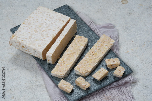 tempeh tempe Indonesian traditional food made from fermented soybeans