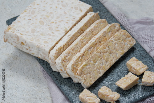 tempeh tempe Indonesian traditional food made from fermented soybeans
