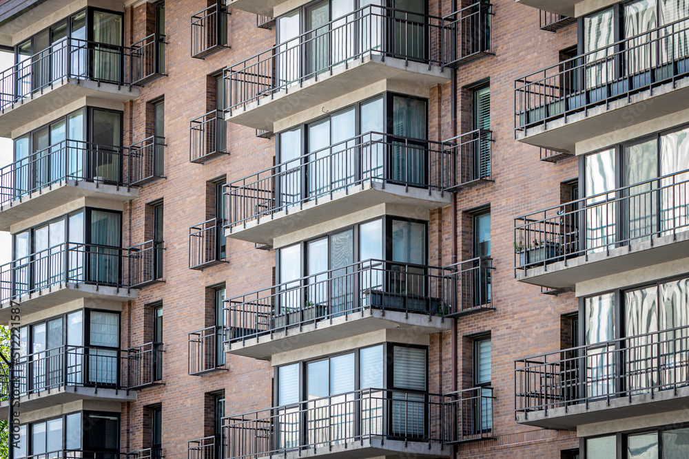 Exterior of a Multilevel Apartment Complex With Apartment Balconies