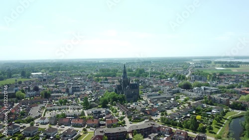 Aerial view of city of Steenbergen in Brabant the Netherlands