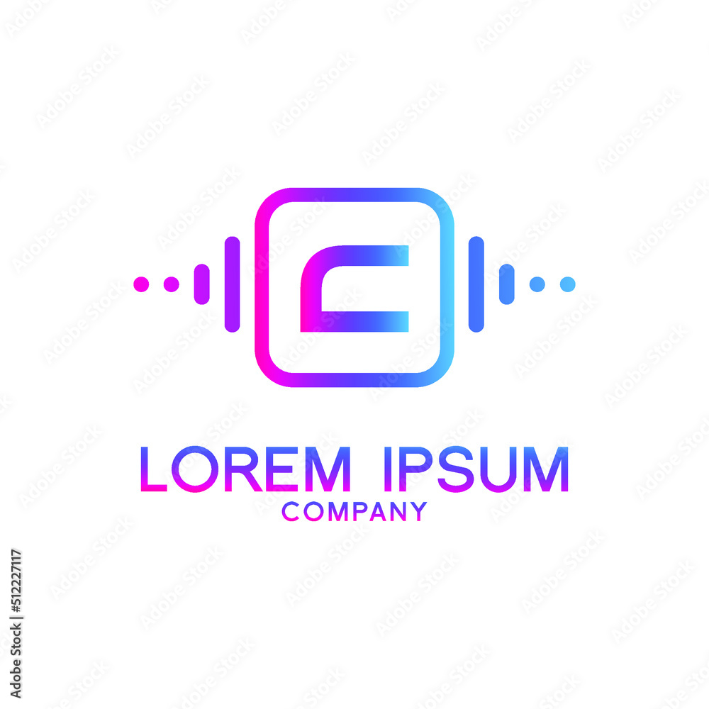 letter C with Pulse music player element. Logo template electronic music, equalizer, store, dj, nightclub, disco. Audio wave logo concept, Multimedia Technology themed, Abstract Shape vector letter C with Pulse music player element. Logo template electronic music, equalizer, store, dj, nightclub, disco. Audio wave logo concept, Multimedia Technology themed, Abstract Shape vector