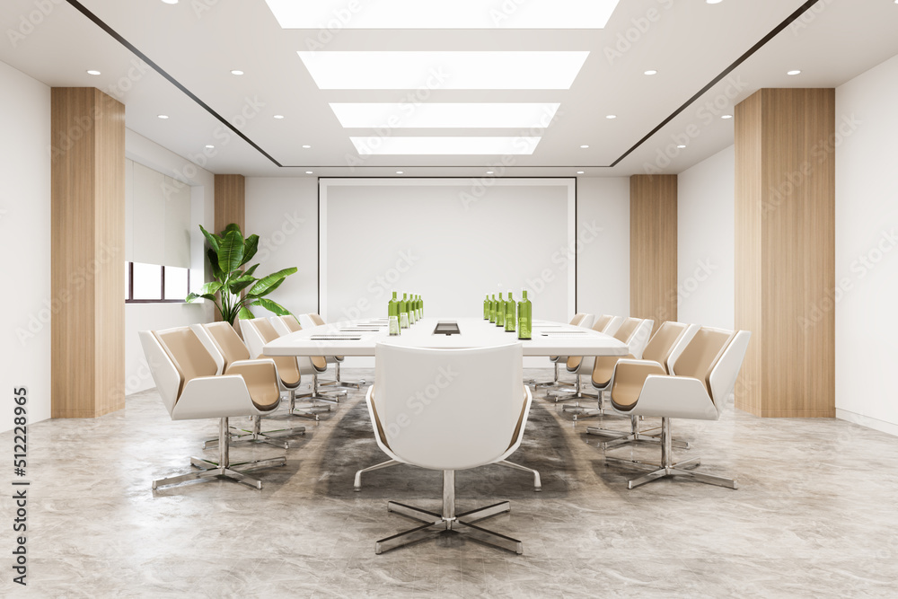Fototapeta premium 3d rendering business meeting and working office room