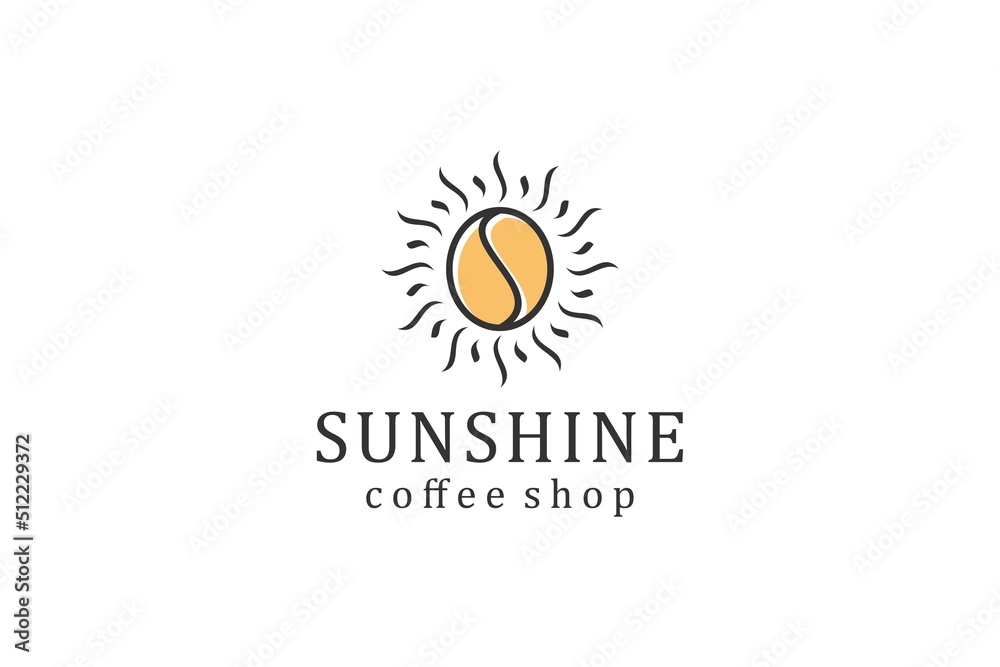 Fototapeta premium Sun Shine coffee logo food cafe drink restaurant icon symbol