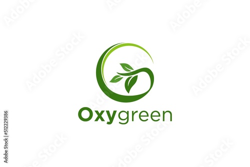 Leaf nature initial G logo design letter symbol organic plant farm eco health