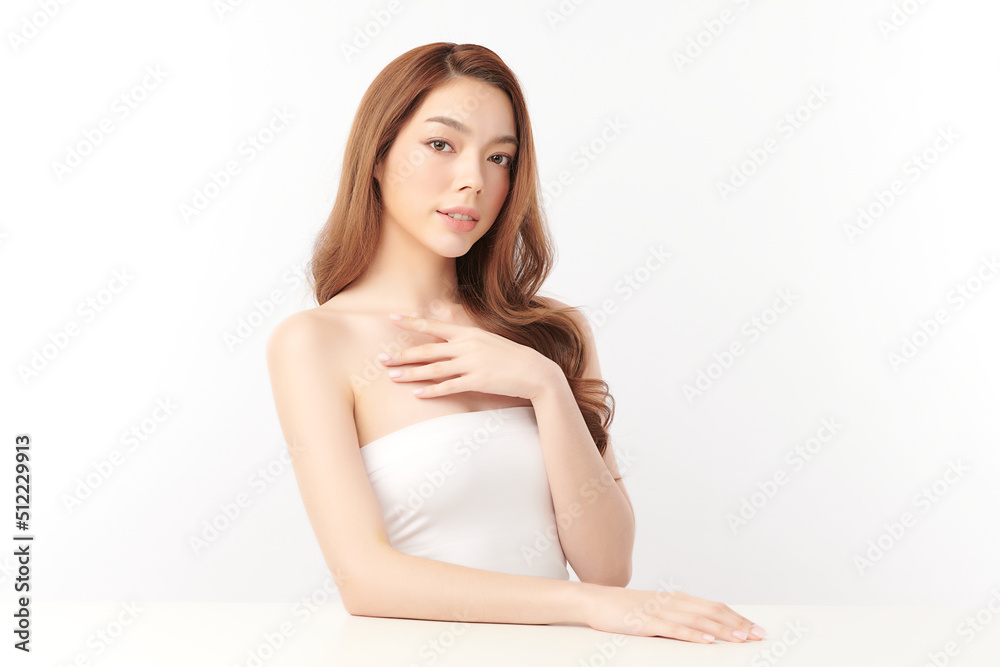 Beautiful young asian woman with clean fresh skin on white background, Face care, Facial treatment, Cosmetology, beauty and spa, Asian women portrait. Beautiful young asian woman with clean fresh skin on white background, Face care, Facial treatment, Cosmetology, beauty and spa, Asian women portrait.