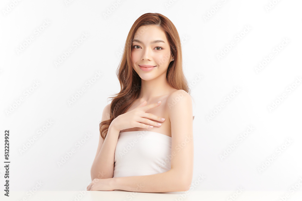 Beautiful young asian woman with clean fresh skin on white background, Face care, Facial treatment, Cosmetology, beauty and spa, Asian women portrait. Beautiful young asian woman with clean fresh skin on white background, Face care, Facial treatment, Cosmetology, beauty and spa, Asian women portrait.