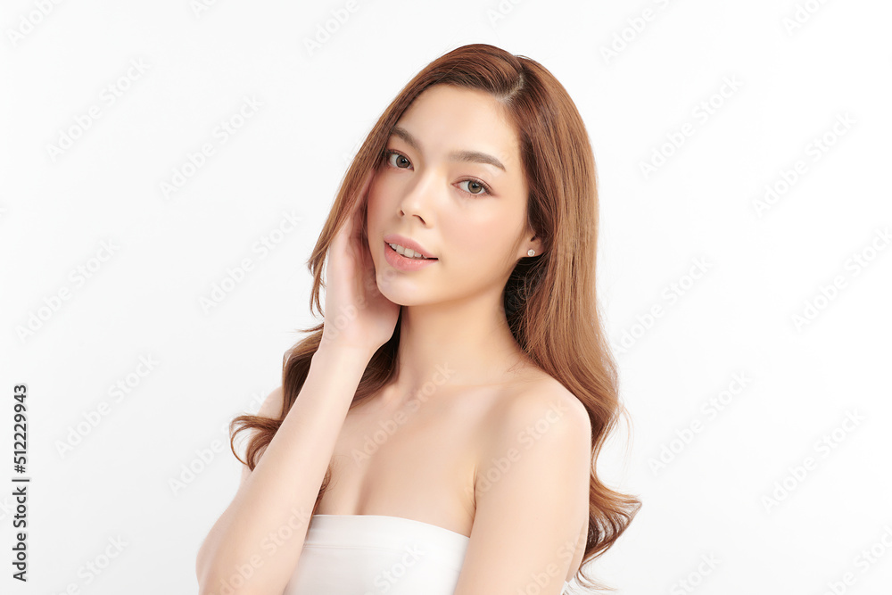 Beautiful young asian woman with clean fresh skin on white background, Face care, Facial treatment, Cosmetology, beauty and spa, Asian women portrait. Beautiful young asian woman with clean fresh skin on white background, Face care, Facial treatment, Cosmetology, beauty and spa, Asian women portrait.