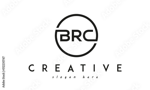 initial BRC three letter logo circle black design	
