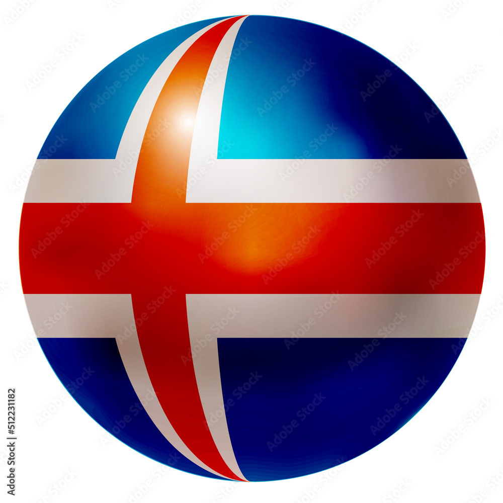 Obraz premium アイスランド 国旗 球 アイコン