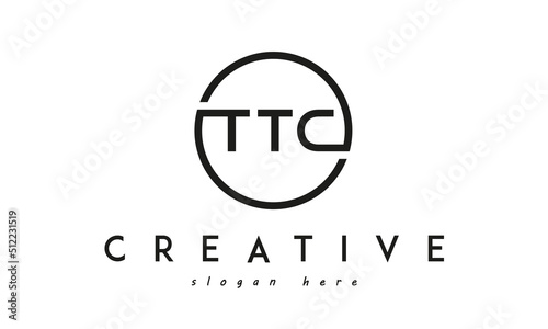 initial BTC three letter logo circle black design
