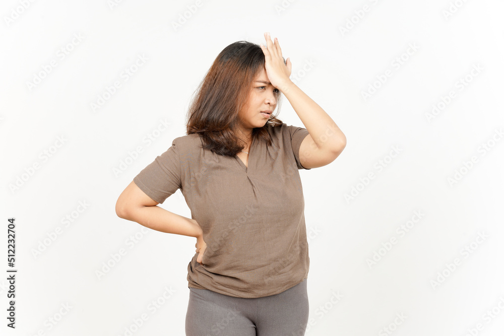 Forget Something Gesture of Beautiful Asian Woman Isolated On White Background Forget Something Gesture of Beautiful Asian Woman Isolated On White Background