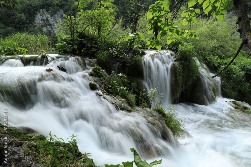 waterfall in the mountains