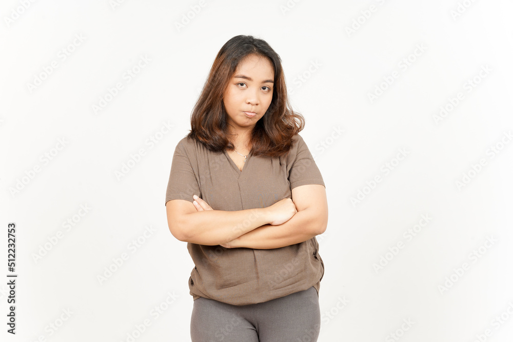 Angry bad mood expression of Beautiful Asian Woman Isolated On White Background Angry bad mood expression of Beautiful Asian Woman Isolated On White Background
