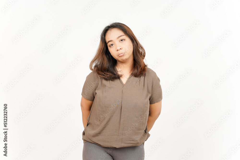 Angry bad mood expression of Beautiful Asian Woman Isolated On White Background Angry bad mood expression of Beautiful Asian Woman Isolated On White Background
