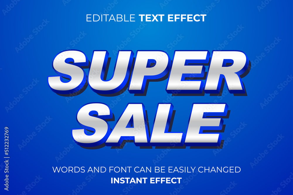 super sale metallic text effect design