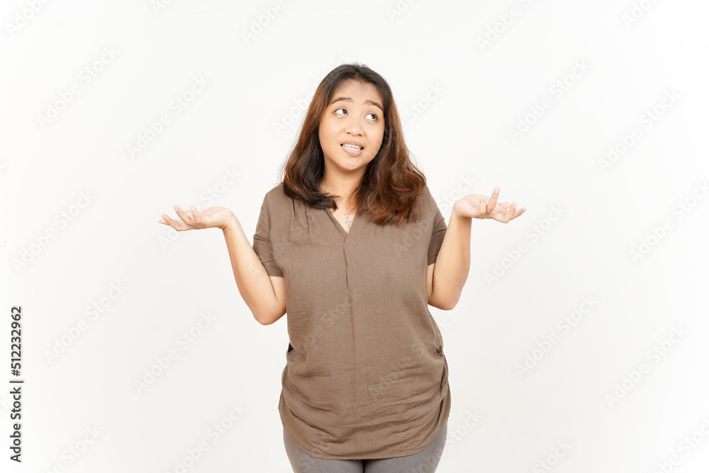 Doubt Confused, Don't know Gesture of Beautiful Asian Woman Isolated On White Background Doubt Confused, Don't know Gesture of Beautiful Asian Woman Isolated On White Background