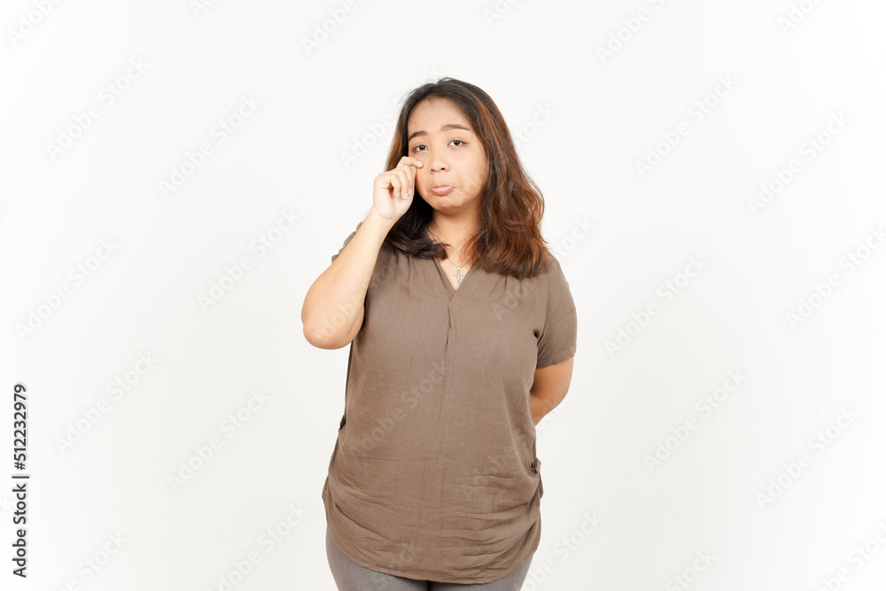 Sad and Cry of Beautiful Asian Woman Isolated On White Background Sad and Cry of Beautiful Asian Woman Isolated On White Background