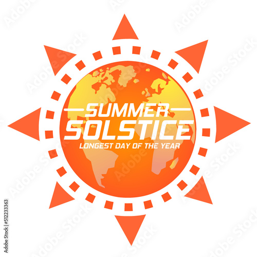 summer solstice longest day of the year vector illustration, suitable for web banner or card campaign