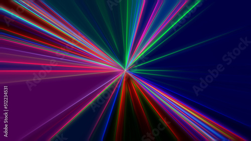 Abstract neon linear multicolored luminous background