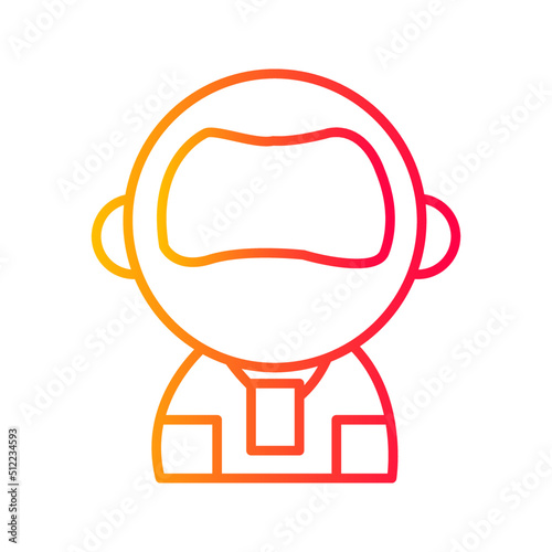 Back to school teacher gradient outline flat design.