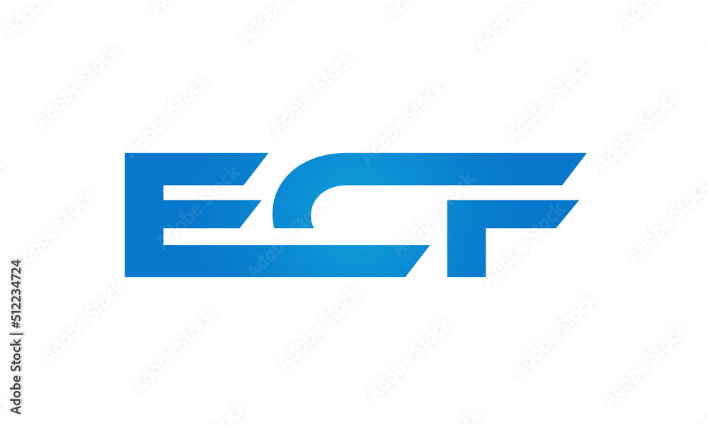 Connected ECF Letters logo Design Linked Chain logo Concept Connected ECF Letters logo Design Linked Chain logo Concept