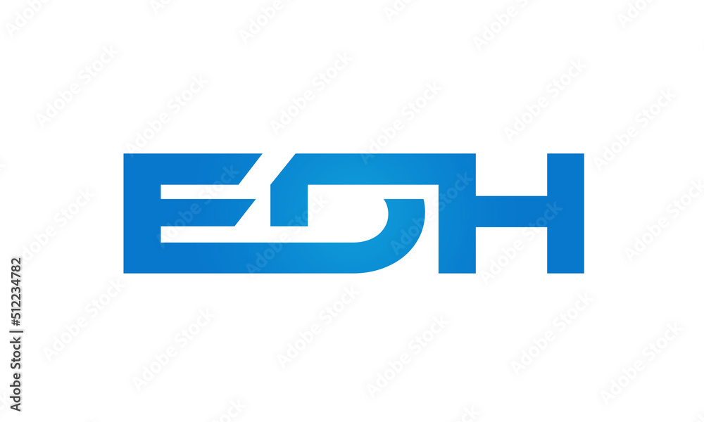 Connected EDH Letters logo Design Linked Chain logo Concept Connected EDH Letters logo Design Linked Chain logo Concept