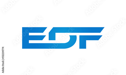 Connected EDF Letters logo Design Linked Chain logo Concept 
