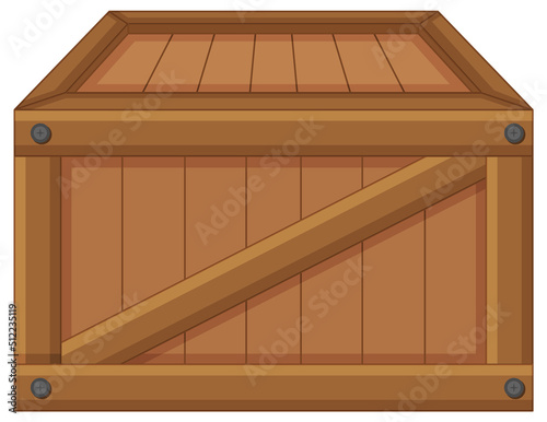 Wooden crate on white background