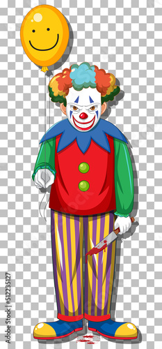 Scary clown cartoon character