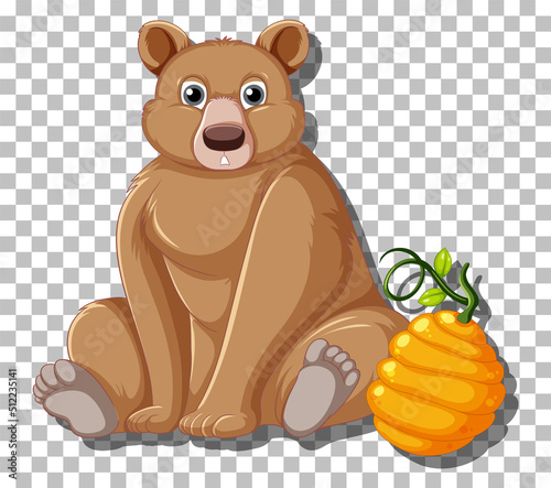 Grizzly bear cartoon character isolated