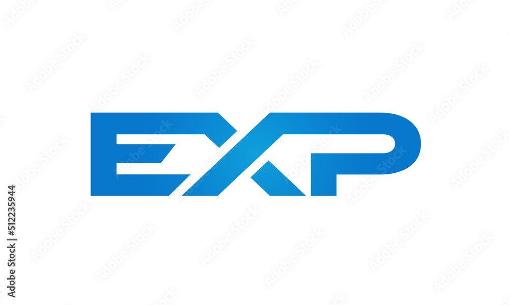 Connected EXP Letters logo Design Linked Chain logo Concept Connected EXP Letters logo Design Linked Chain logo Concept