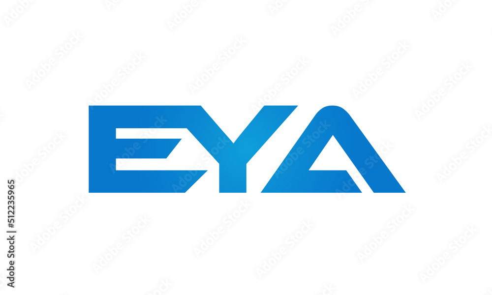 Connected EYA Letters logo Design Linked Chain logo Concept Connected EYA Letters logo Design Linked Chain logo Concept