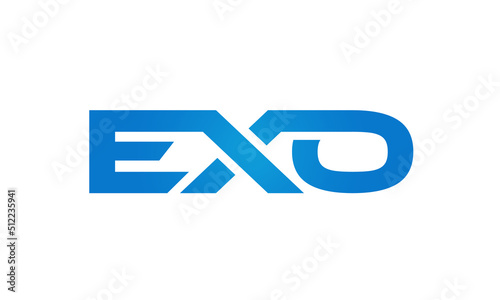 Connected EXO Letters logo Design Linked Chain logo Concept	