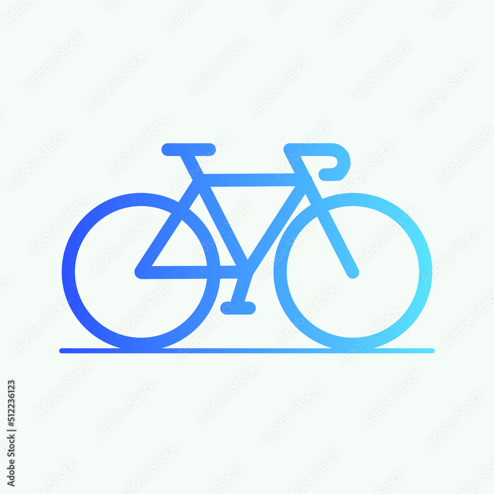 Gradient bicycle outline flat icon illustration Gradient bicycle outline flat icon illustration