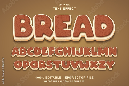 Bread with Alphabet 3d text effect