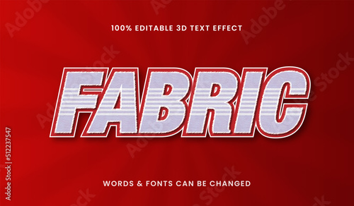 Fabric editable text style effect. Denim style editable text effect.
