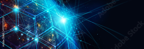 Photos Global network and communication technology with wireless network connection for internet business