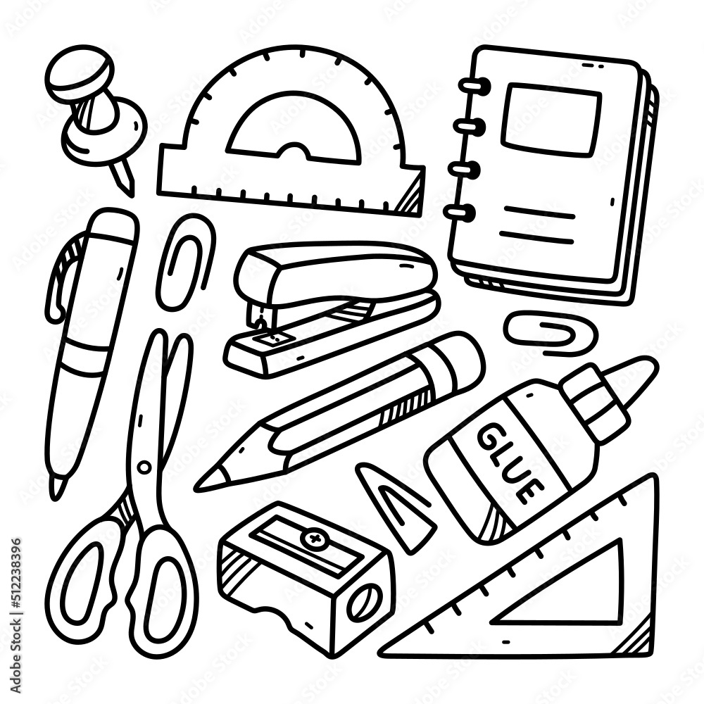 Stationary Doodle Illustration Stationary Doodle Illustration