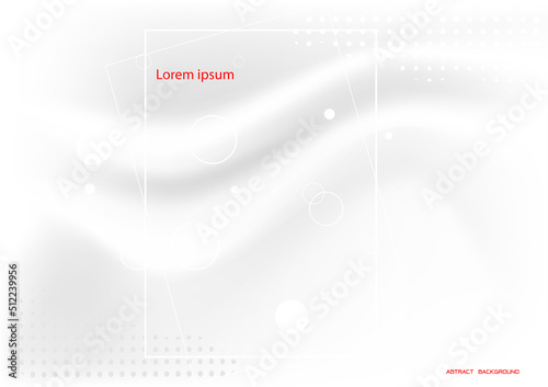 Smooth white wave with solft light and many elements background ,modern abtract template
