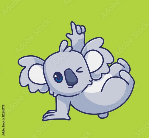 cute cartoon koala dancing. isolated cartoon animal illustration vector