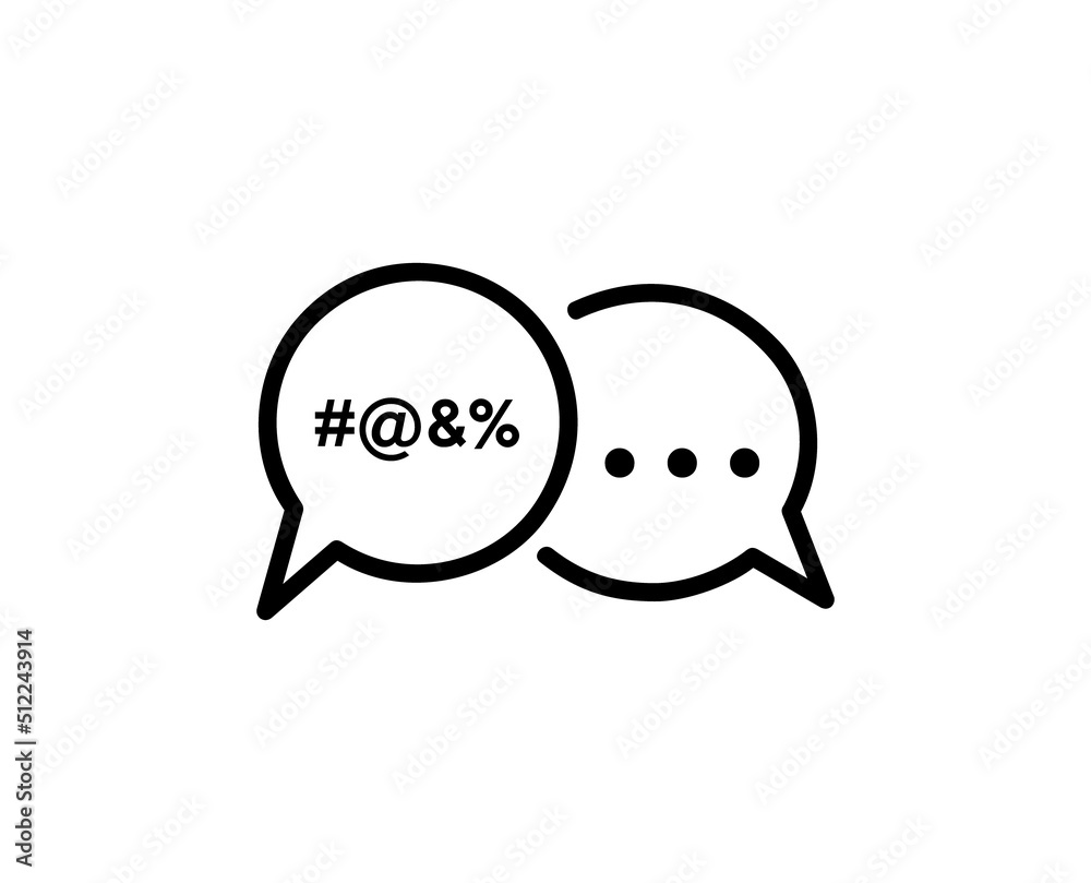 SPEECH BUBBLE WITH INSULT, DRAWING OF A DISCUSSION SPEECH BUBBLE WITH INSULT, DRAWING OF A DISCUSSION