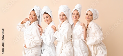 Beautiful young women in ba...