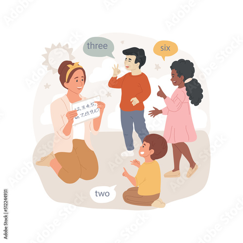 Counting to ten isolated cartoon vector illustration. Calming down technique, anxiety treatment, relaxation method, autism children, daycare center, child care, rehabilitation vector cartoon.