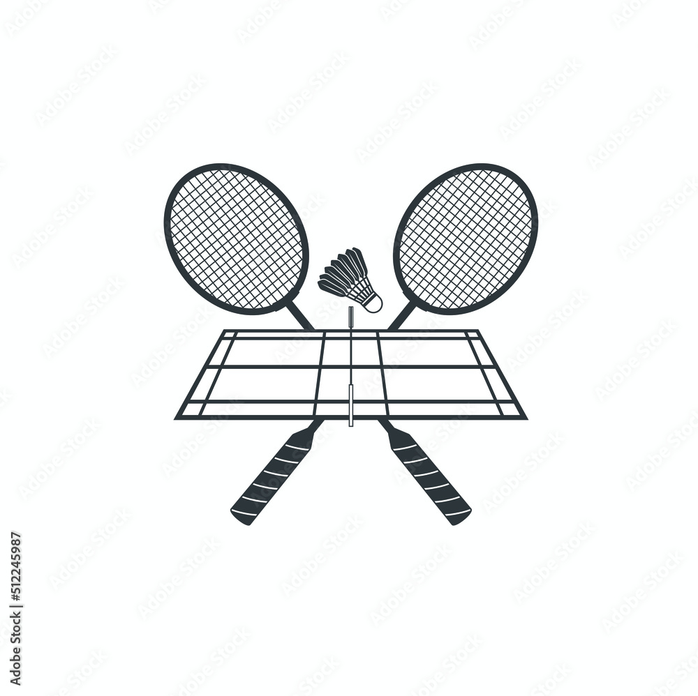 illustration of badminton sport, vector art. illustration of badminton sport, vector art.