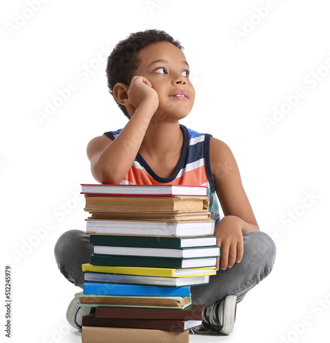 Thoughtful little African-A...