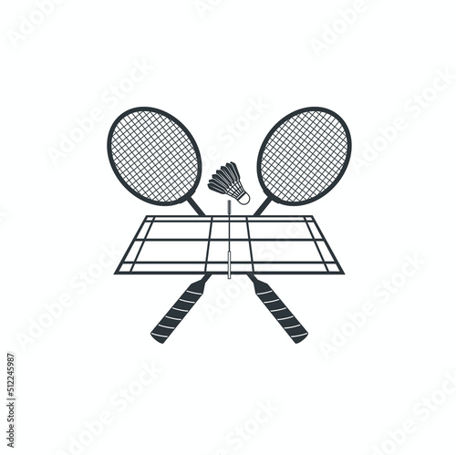illustration of badminton sport, vector art.